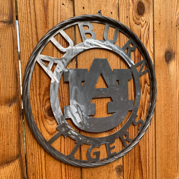 12", 18", 24", 32" AUBURN TIGERS CUSTOM RAW METAL VINTAGE SIGN TEAM WESTERN HOME DECOR HANDMADE