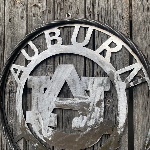 12", 18", 24", 32" AUBURN TIGERS CUSTOM RAW METAL VINTAGE SIGN TEAM WESTERN HOME DECOR HANDMADE