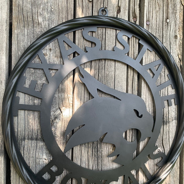 12",18",24",32",36" TEXAS STATE BOBCATS CUSTOM BLACK METAL VINTAGE CRAFT TEAM SIGN WESTERN HOME DECOR HANDMADE