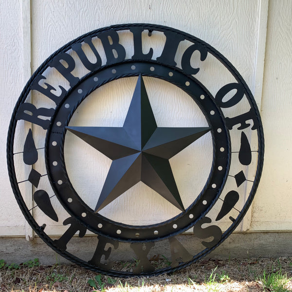 REPUBLIC OF TEXAS 3d STAR CUSTOM RUSTIC BLACK METAL VINTAGE CRAFT WESTERN HOME DECOR HANDMADE NEW ART