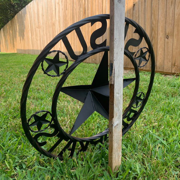 18" SHSU SAM HOUSTON BEARKATS RUSTIC BRONZE COPPER METAL CUSTOM VINTAGE CRAFT RUSTIC BROWN TEAM STAR HANDMADE