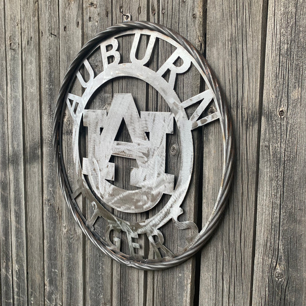 12", 18", 24", 32" AUBURN TIGERS CUSTOM RAW METAL VINTAGE SIGN TEAM WESTERN HOME DECOR HANDMADE