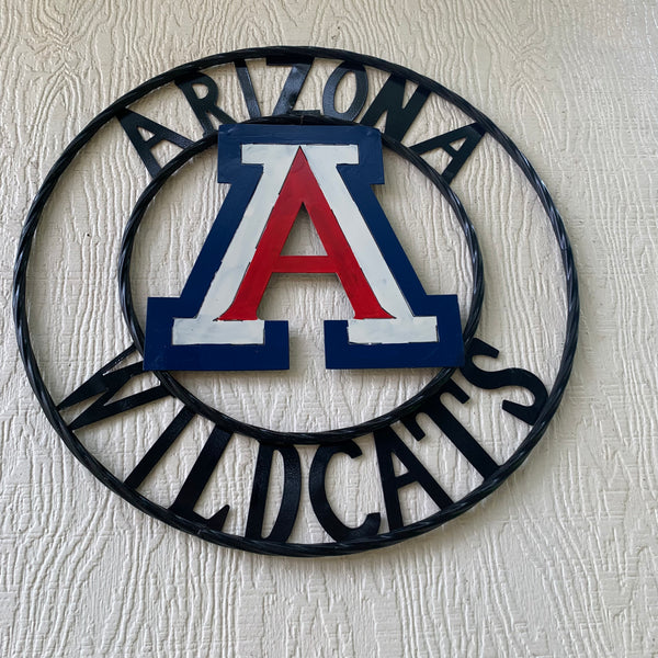 12", 18", 24", 32" ARIZONA WILDCATS CUSTOM METAL VINTAGE CRAFT SIGN TEAM WESTERN HOME DECOR HANDMADE