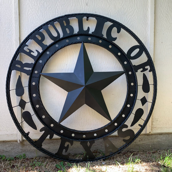 REPUBLIC OF TEXAS 3d STAR CUSTOM RUSTIC BLACK METAL VINTAGE CRAFT WESTERN HOME DECOR HANDMADE NEW ART