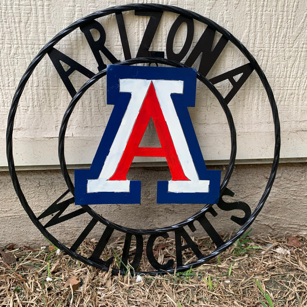 12", 18", 24", 32" ARIZONA WILDCATS CUSTOM METAL VINTAGE CRAFT SIGN TEAM WESTERN HOME DECOR HANDMADE