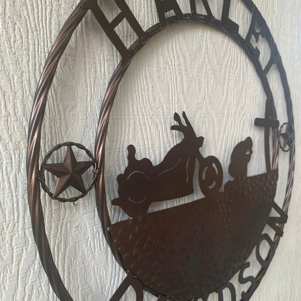 24",32" HARLEY DAVIDSON CUSTOM METAL VINTAGE CRAFT SIGN WESTERN HOME DECOR RUSTIC BRONZE HANDMADE