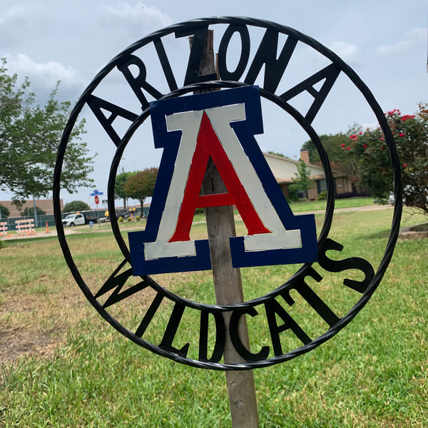 12", 18", 24", 32" ARIZONA WILDCATS CUSTOM METAL VINTAGE CRAFT SIGN TEAM WESTERN HOME DECOR HANDMADE