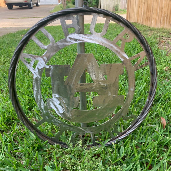 12", 18", 24", 32" AUBURN TIGERS CUSTOM RAW METAL VINTAGE SIGN TEAM WESTERN HOME DECOR HANDMADE