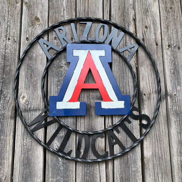 12", 18", 24", 32" ARIZONA WILDCATS CUSTOM METAL VINTAGE CRAFT SIGN TEAM WESTERN HOME DECOR HANDMADE