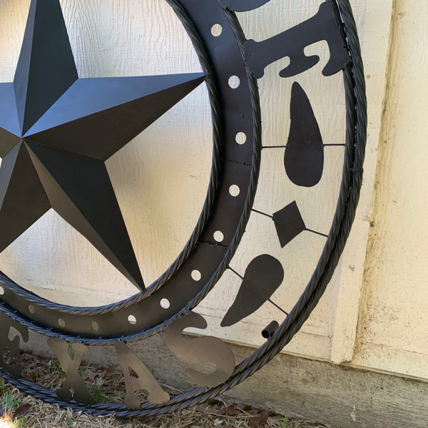 REPUBLIC OF TEXAS 3d STAR CUSTOM RUSTIC BLACK METAL VINTAGE CRAFT WESTERN HOME DECOR HANDMADE NEW ART