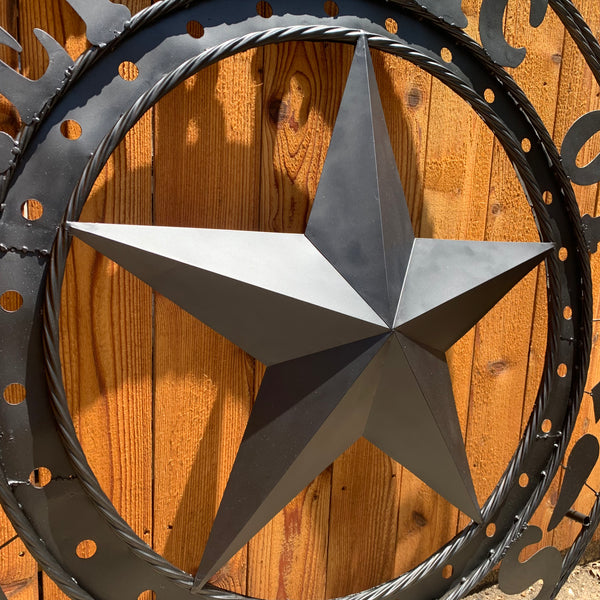 REPUBLIC OF TEXAS 3d STAR CUSTOM RUSTIC BLACK METAL VINTAGE CRAFT WESTERN HOME DECOR HANDMADE NEW ART