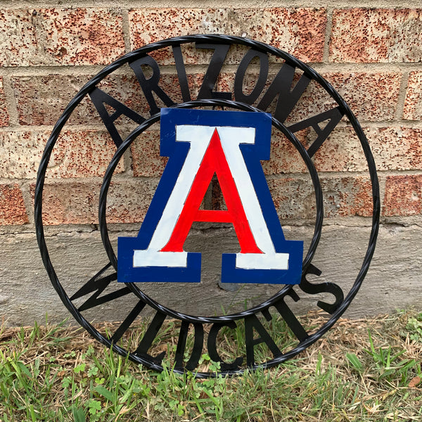 12", 18", 24", 32" ARIZONA WILDCATS CUSTOM METAL VINTAGE CRAFT SIGN TEAM WESTERN HOME DECOR HANDMADE