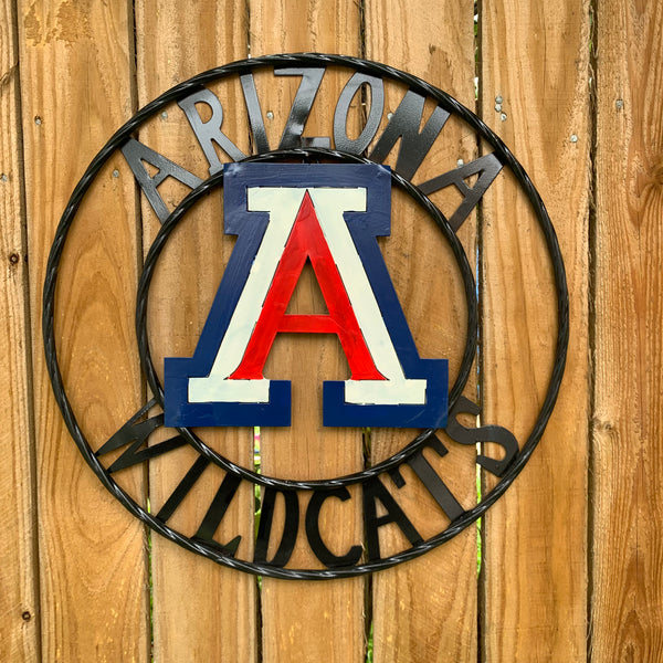 12", 18", 24", 32" ARIZONA WILDCATS CUSTOM METAL VINTAGE CRAFT SIGN TEAM WESTERN HOME DECOR HANDMADE