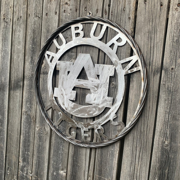 12", 18", 24", 32" AUBURN TIGERS CUSTOM RAW METAL VINTAGE SIGN TEAM WESTERN HOME DECOR HANDMADE