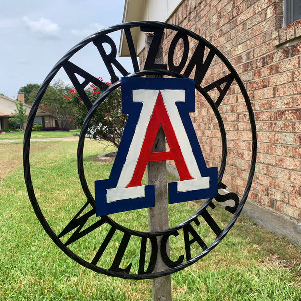 12", 18", 24", 32" ARIZONA WILDCATS CUSTOM METAL VINTAGE CRAFT SIGN TEAM WESTERN HOME DECOR HANDMADE