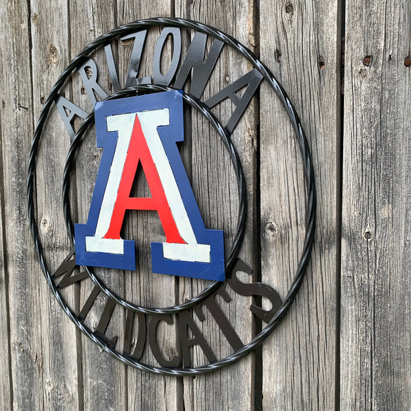 12", 18", 24", 32" ARIZONA WILDCATS CUSTOM METAL VINTAGE CRAFT SIGN TEAM WESTERN HOME DECOR HANDMADE