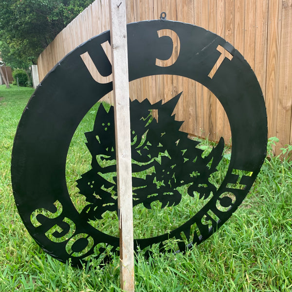 TCU HORNED FROGS CUSTOM BLACK METAL VINTAGE CRAFT SIGN HANDMADE