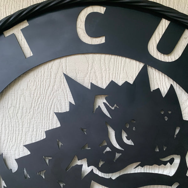 TCU HORNED FROGS CUSTOM BLACK METAL VINTAGE CRAFT SIGN HANDMADE