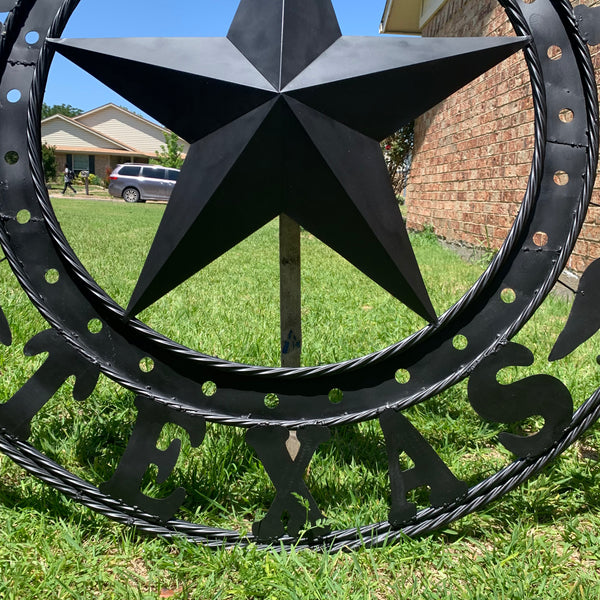 REPUBLIC OF TEXAS 3d STAR CUSTOM RUSTIC BLACK METAL VINTAGE CRAFT WESTERN HOME DECOR HANDMADE NEW ART