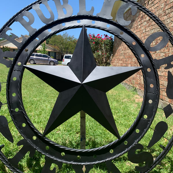 REPUBLIC OF TEXAS 3d STAR CUSTOM RUSTIC BLACK METAL VINTAGE CRAFT WESTERN HOME DECOR HANDMADE NEW ART