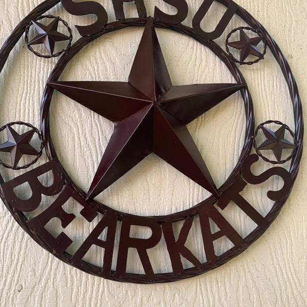 18" SHSU SAM HOUSTON BEARKATS RUSTIC BRONZE COPPER METAL CUSTOM VINTAGE CRAFT RUSTIC BROWN TEAM STAR HANDMADE