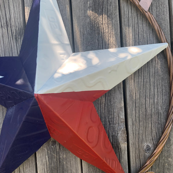 ZOLDAK TEXAS TX LICENSE PLATE STAR STYLE CUSTOM NAME STAR WITH TWISTED ROPE RING METAL WALL ART WESTERN HOME DECOR HANDMADE