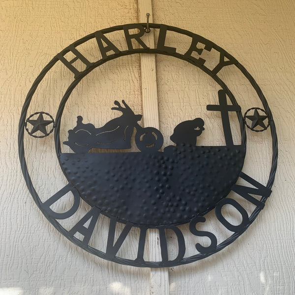24",32" HARLEY DAVIDSON CUSTOM METAL VINTAGE CRAFT SIGN WESTERN HOME DECOR HANDMADE