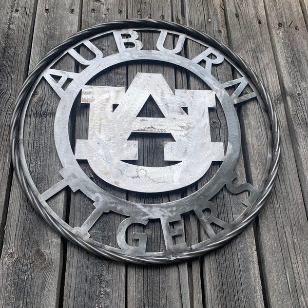 12", 18", 24", 32" AUBURN TIGERS CUSTOM RAW METAL VINTAGE SIGN TEAM WESTERN HOME DECOR HANDMADE