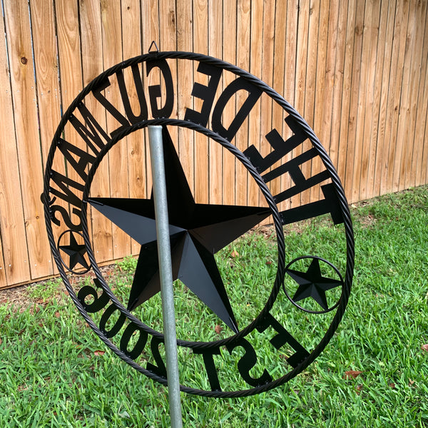 GUZMAN STYLE CUSTOM STAR NAME BARN METAL STAR 3d TWISTED ROPE RING WESTERN HOME DECOR RUSTIC  BRONZE HANDMADE 24",32",34",36",40",42",44",46",50"