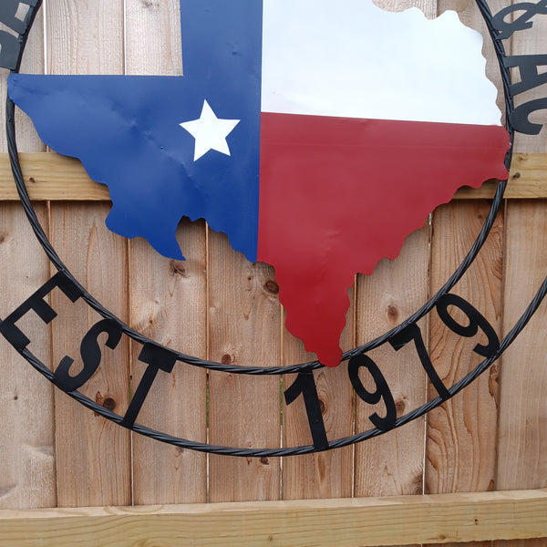 BARBOSA PLUMBING STYLE YOUR CUSTOM BUSINESS NAME METAL SIGN RED WHITE & BLUE TEXAS FLAG HANDMADE NEW