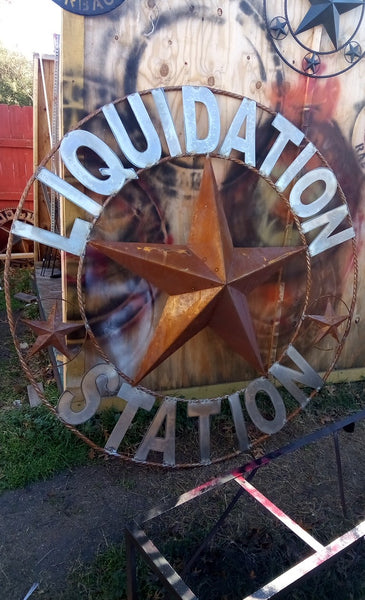 4,5,6 FOOT LARGE OVERSIZE CUSTOM NAME BARN METAL STAR 3d WITH TWISTED ROPE RING DESIGN METAL WALL ART WESTERN HOME DECOR VINTAGE RUSTIC BROWN NEW HANDMADE, 48",60",72" NEW HANDMADE
