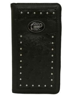 #SS WESTERN SCORPIO CHECKBOOK BI FOLD MEN'S & WOMEN'S GENUINE LEATHER BLACK WALLET