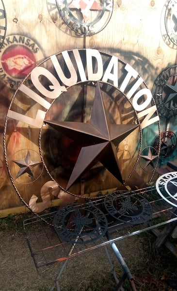 4,5,6 FOOT LARGE OVERSIZE CUSTOM NAME BARN METAL STAR 3d WITH TWISTED ROPE RING DESIGN METAL WALL ART WESTERN HOME DECOR VINTAGE RUSTIC BROWN NEW HANDMADE, 48",60",72" NEW HANDMADE