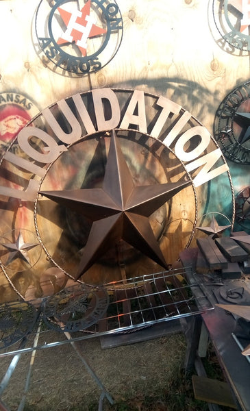 4,5,6 FOOT LARGE OVERSIZE CUSTOM NAME BARN METAL STAR 3d WITH TWISTED ROPE RING DESIGN METAL WALL ART WESTERN HOME DECOR VINTAGE RUSTIC BROWN NEW HANDMADE, 48",60",72" NEW HANDMADE