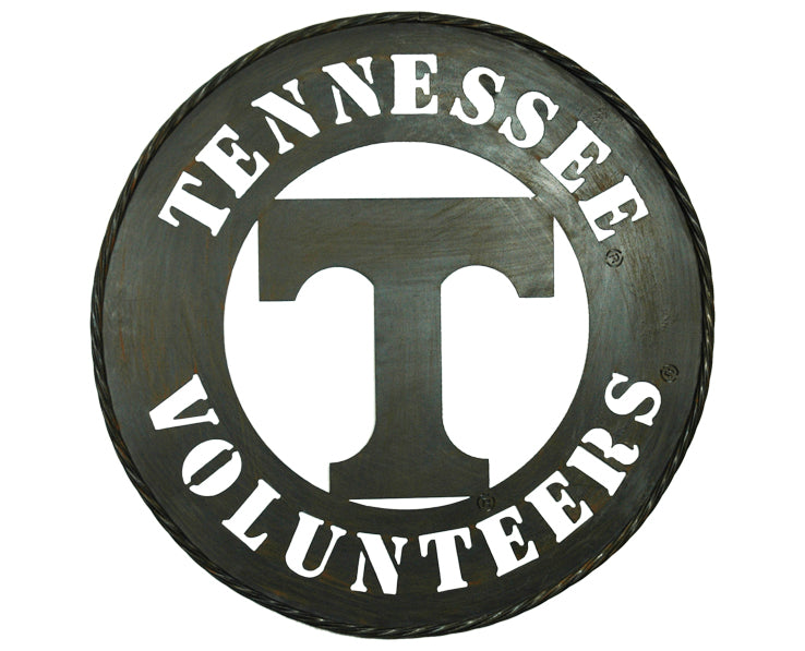 ITEM# 12400 TENNESSEE VOLUNTEERS RUSTIC GREY WIDE BAND RING CUSTOM METAL VINTAGE SIGN OFFICIAL LICENSED PRODUCT