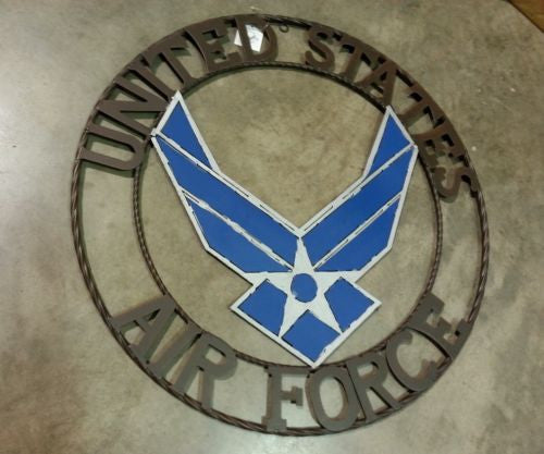 24" US AIRFORCE MILITARY METAL WALL ART WESTERN HOME DECOR VINTAGE RUSTIC WALL DECOR NEW