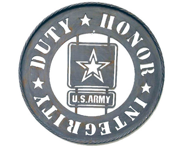 ITEM# 13415 US ARMY DUTY HONOR RUSTIC GREY WIDE BAND RING CUSTOM METAL VINTAGE SIGN OFFICIAL LICENSED PRODUCT