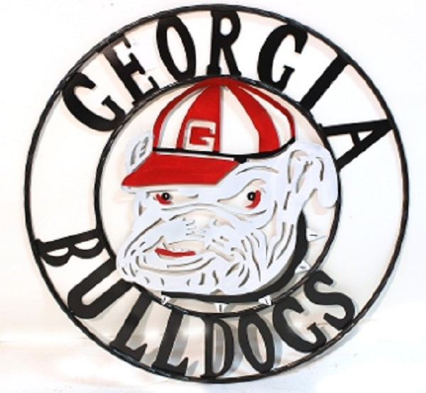 GEORGIA BULLDOGS METAL CUSTOM VINTAGE ART