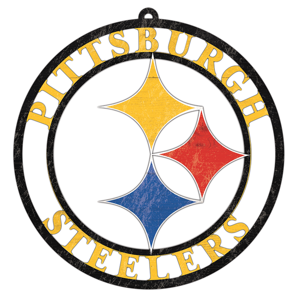 #WC114 PITTSBURGH STEELERS MDF WOOD NFL TEAM SIGN CUSTOM VINTAGE CRAFT WESTERN HOME DECOR OFFICIAL LICENSED PRODUCT