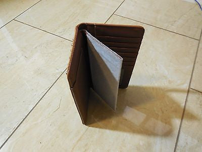 #WS WESTERN STAR CHECKBOOK BI FOLD MEN'S & WOMEN'S GENUINE LEATHER TAN WALLET