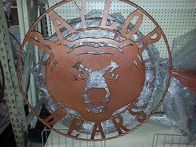 36" BAYLOR BEARS METAL CUSTOM VINTAGE CRAFT WALL ART TEAM SIGN HANDMADE