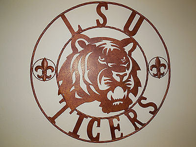 12:,18",24",32",36" LSU TIGERS METAL CUSTOM VINTAGE CRAFT ART SIGN