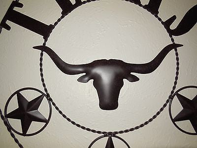 21" TEXAS LONGHORNS METAL WALL ART WESTERN HOME DECOR NEW