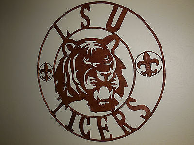 12:,18",24",32",36" LSU TIGERS METAL CUSTOM VINTAGE CRAFT ART SIGN