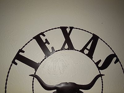 21" TEXAS LONGHORNS METAL WALL ART WESTERN HOME DECOR NEW