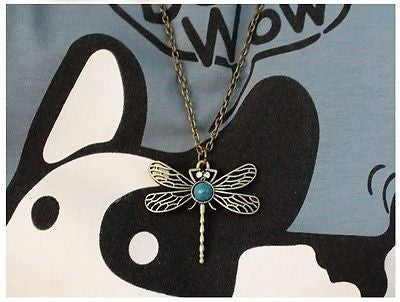 VINTAGE JEWELRY RETRO HOLLOW DRAGONFLY SWEATER CHAIN PENDANT NECKLACE WOMEN NEW