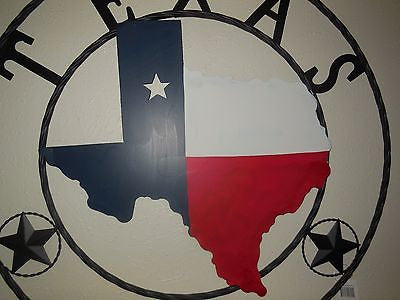 24",32",36" STATE OF TEXAS MAP BARN METAL WALL ART WESTERN HOME DECOR VINTAGE RUSTIC RED WHITE BLUE ART NEW