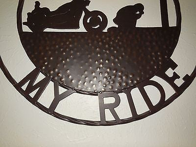 24",32" PROTECT MY RIDE COWBOY PRAYER CHURCH HARLEY MOTORCYCLE METAL WESTERN HOME DECOR HANDMADE NEW #SI_B15011