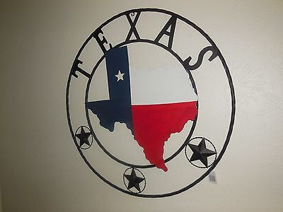 24",32",36" STATE OF TEXAS MAP BARN METAL WALL ART WESTERN HOME DECOR VINTAGE RUSTIC RED WHITE BLUE ART NEW