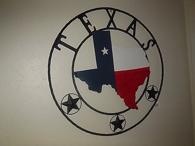 24",32",36" STATE OF TEXAS MAP BARN METAL WALL ART WESTERN HOME DECOR VINTAGE RUSTIC RED WHITE BLUE ART NEW